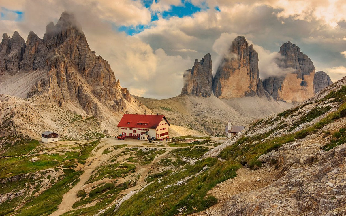 Il Rifugio Locatelli sulle Dolomiti, nei pressi delle Tre Cime di Lavaredo