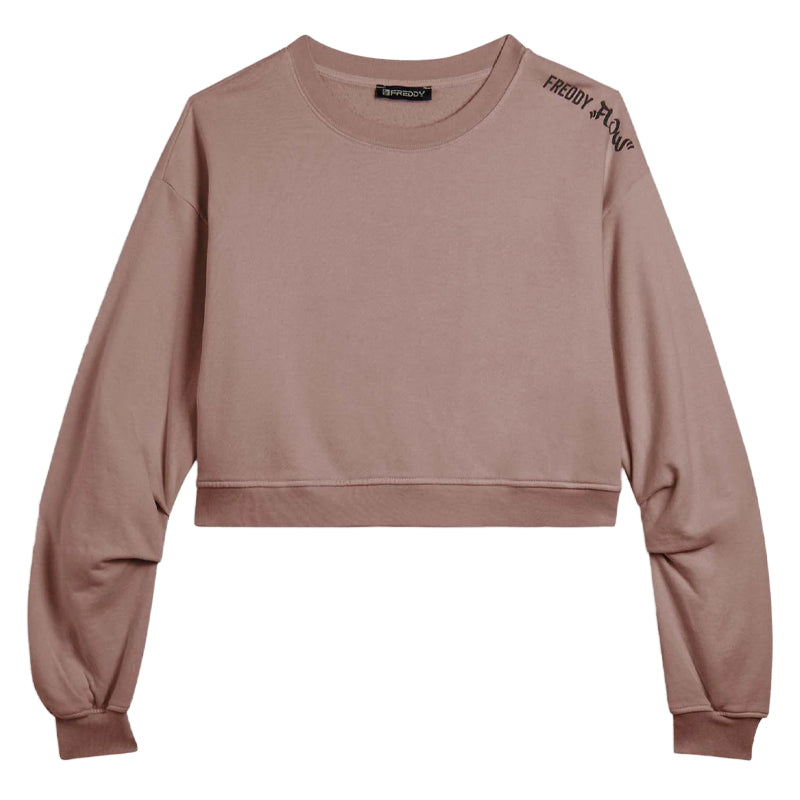 Felpa donna oversize cropped stampa Flow