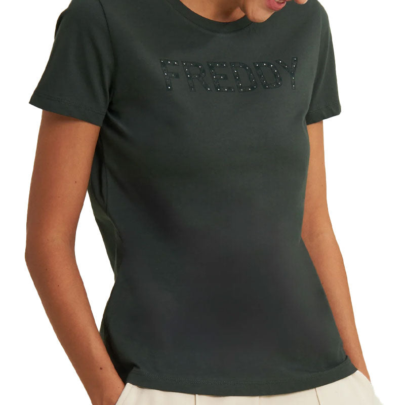 T-Shirt donna Logo Borchie