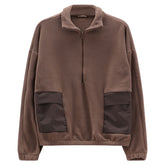 Felpa donna Pile mezza zip