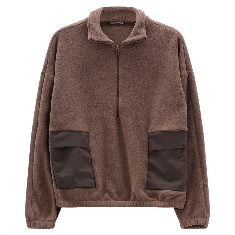 Felpa donna Pile mezza zip