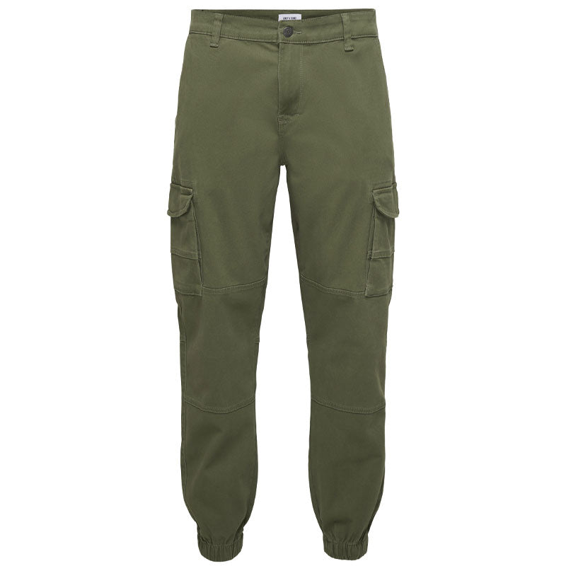 Pantaloni Uomo Only & Sons - Modello A 9 Abiti, Colore Olive Night, Look Casual E Versatile - 4