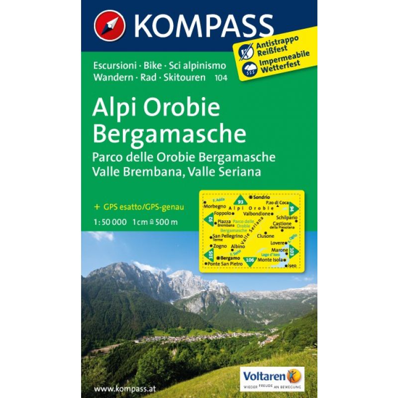 Cartina Alpi Orobie Bergamasche