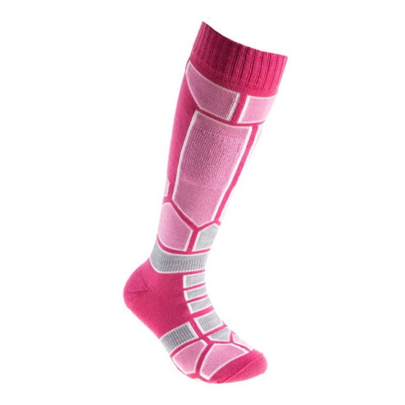 CALZE BAMBINO SKI RACE LANA MERINO 38 ROSA/BIANCO