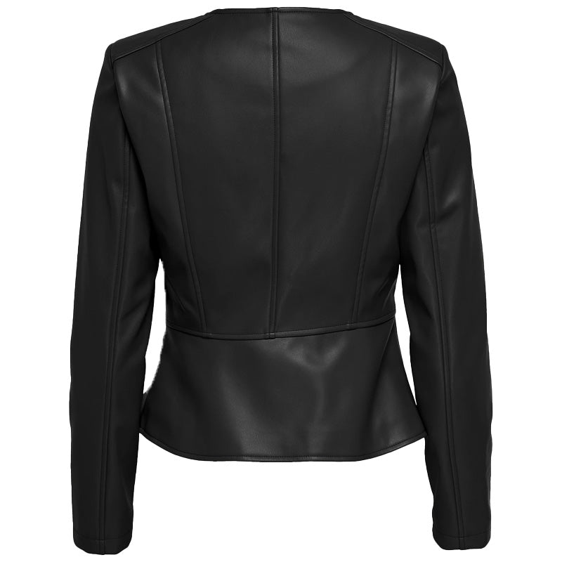 Giacca donna Peplum Detailed Faux Leather