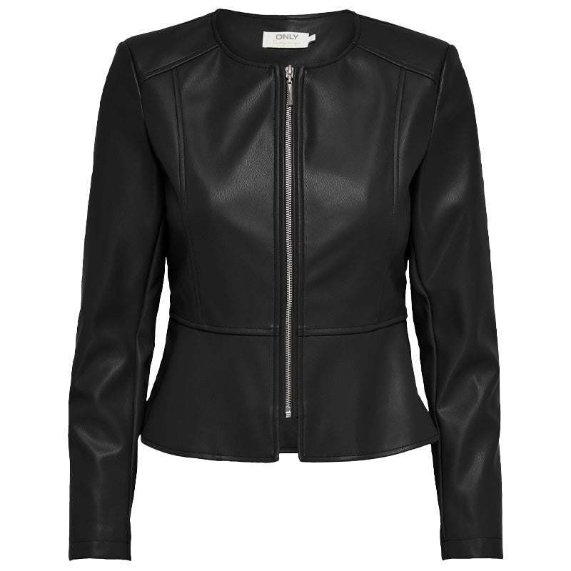 Giacca donna Peplum Detailed Faux Leather
