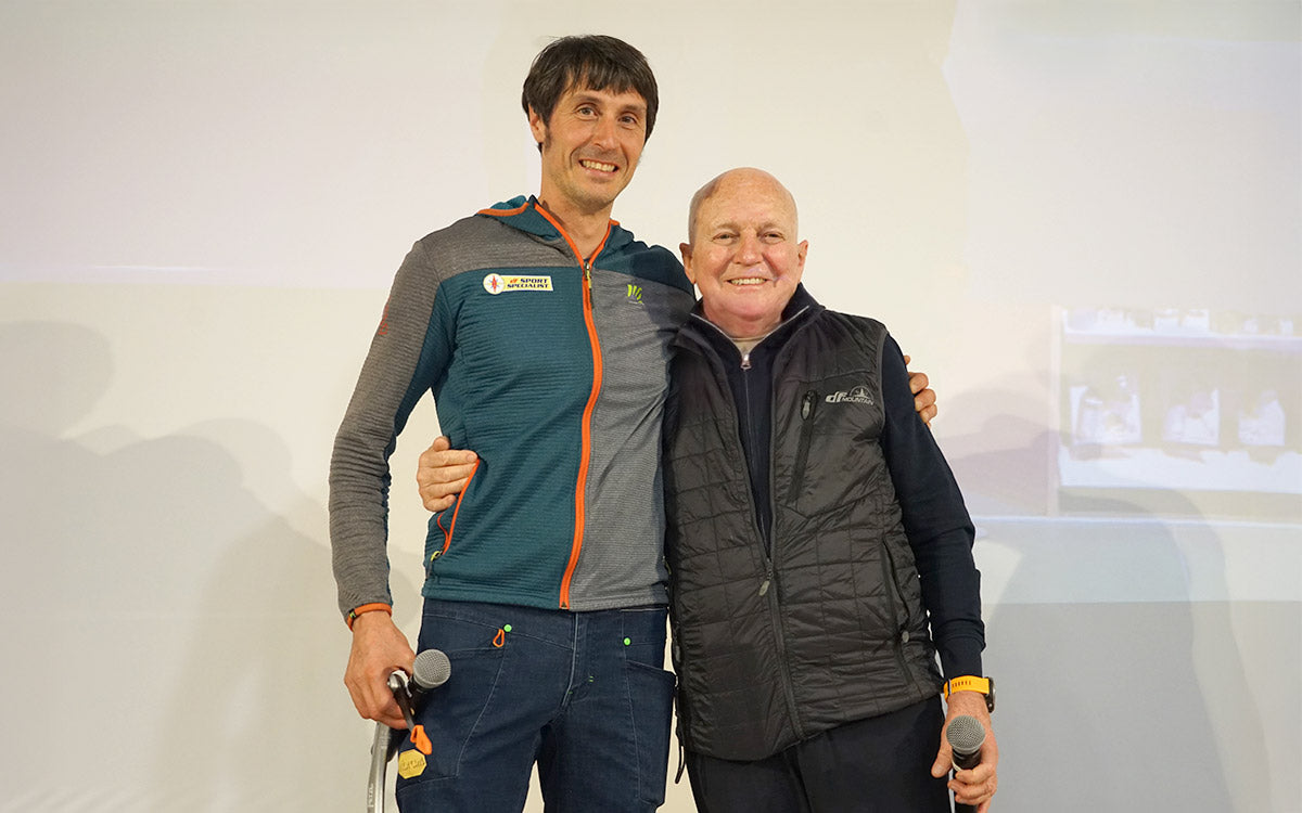 Matteo Della Bordella sul palco insieme a Sergio Longoni