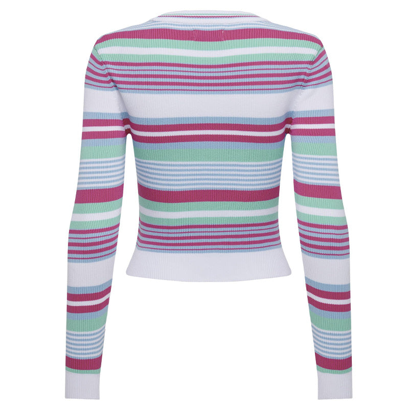 Maglione donna Meleka Cropped Stripe