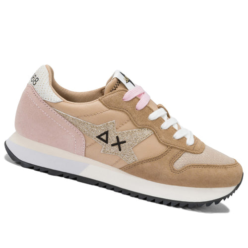 Scarpe Sun68 Sneakers Girl's Stargirl Glitter Logo Teen Colore Bianco Panna - Z43410T A Sconto