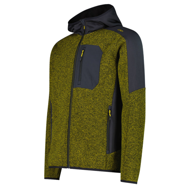 Pile uomo zip knit tech cappuccio