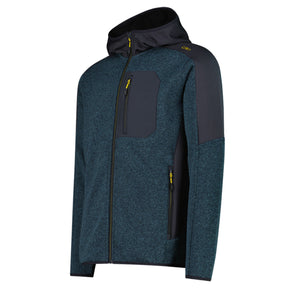 Pile uomo zip knit tech cappuccio