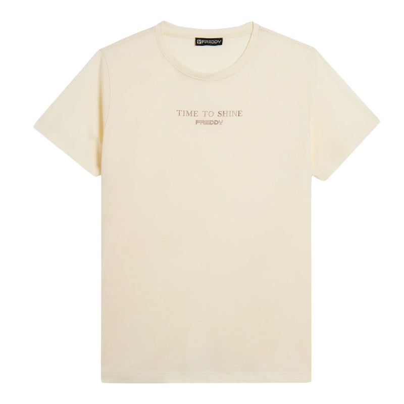 T-Shirt donna stampa dorata