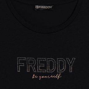 T-Shirt donna logo strass