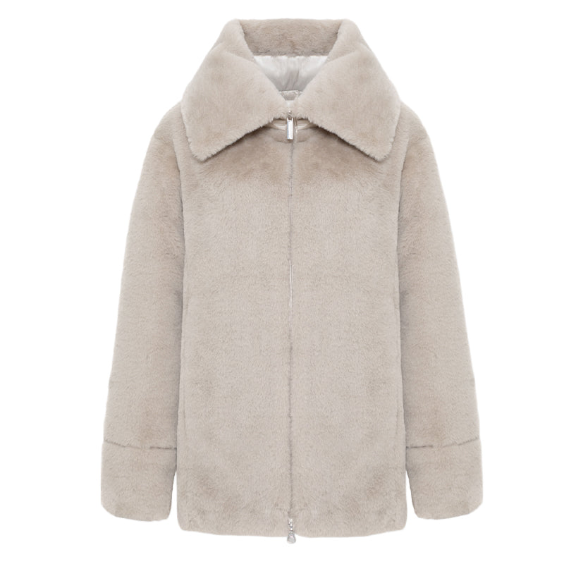 Giacca donna ecopelliccia reversibile