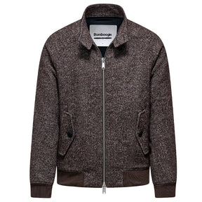 Giacca uomo bomber lana spigato