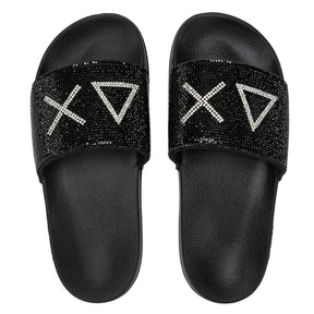 Ciabatte donna Slippers strass logo