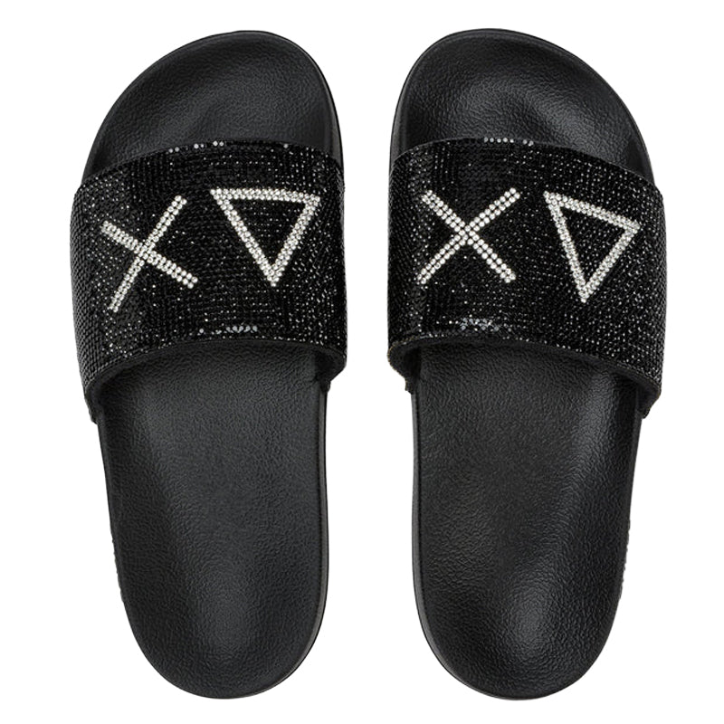 Ciabatte donna Slippers strass logo