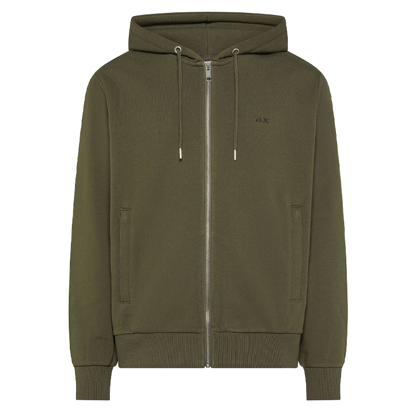 Felpa uomo zip contrast basic