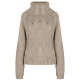 Maglione donna Dolcevita trecce