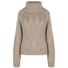 Maglione donna Dolcevita trecce
