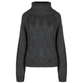Maglione donna Dolcevita trecce