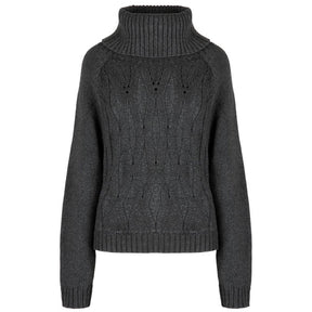 Maglione donna Dolcevita trecce