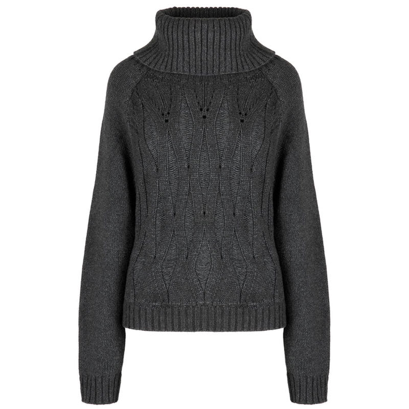 Maglione donna Dolcevita trecce