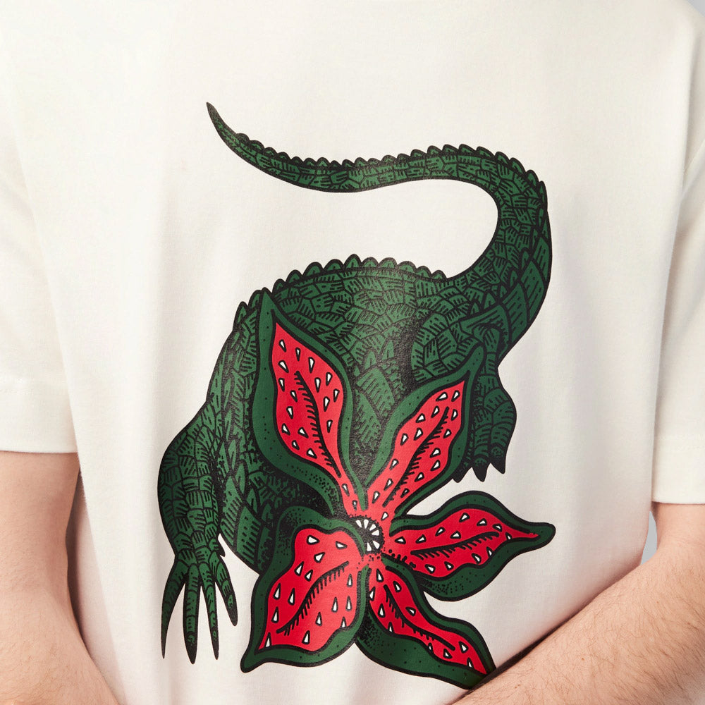 T-shirt in cotone biologico Lacoste x Netflix - Stranger Things Demogorgone