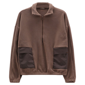 Felpa donna Pile mezza zip