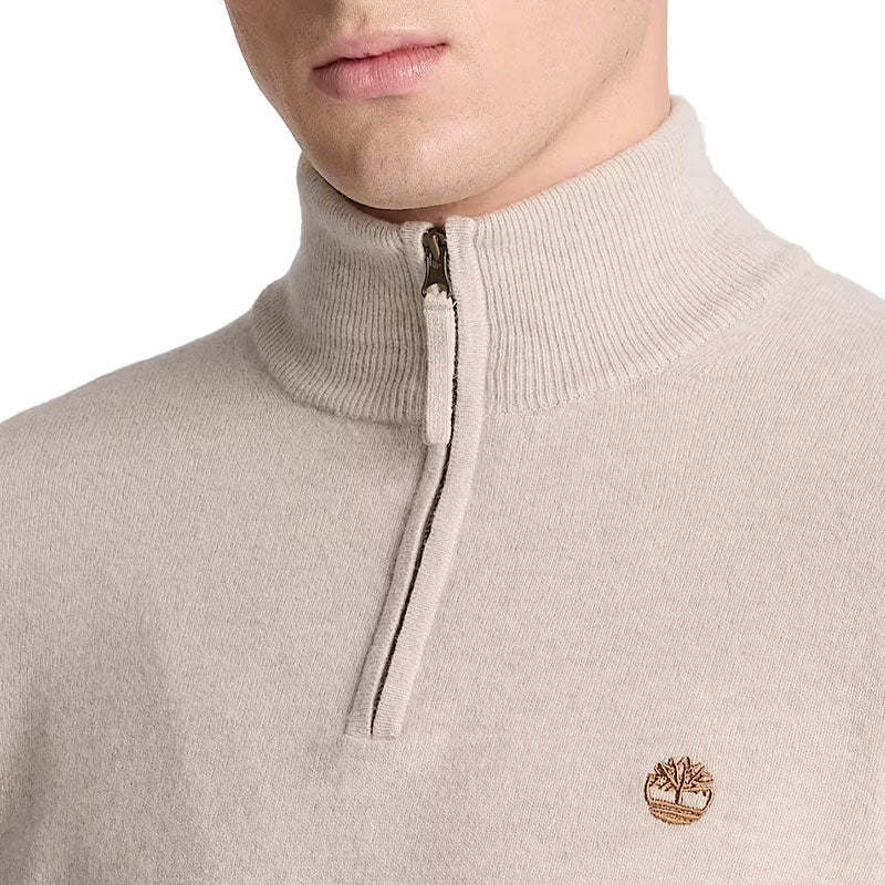 Maglione uomo Zip a un Quarto Lana