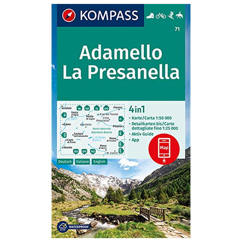 Carta escursionistica Adamello, La Presanella 1:50.000