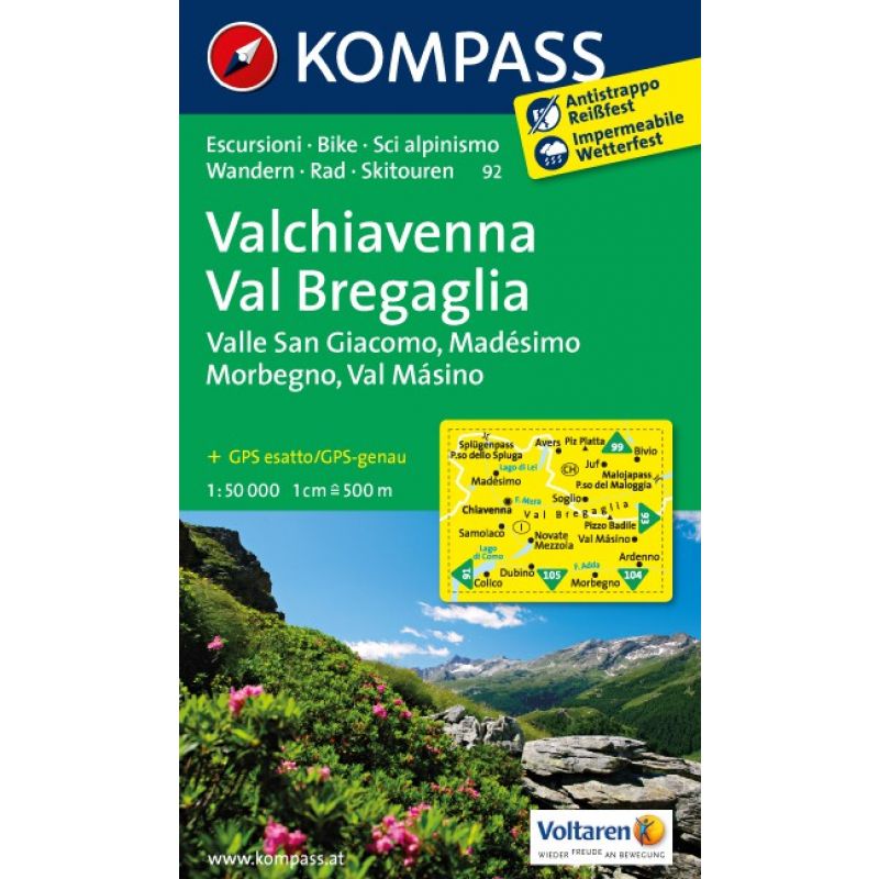 Cartina Valchiavenna Val Bregaglia