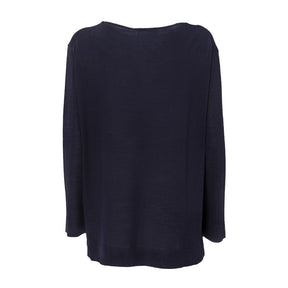 MAGLIA DONNA SCOLLO BARCA OVER 89 BLU