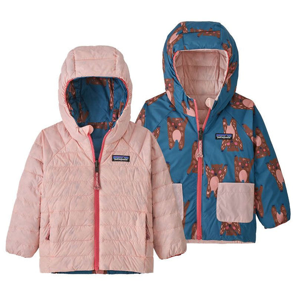 PIUMINO BAMBINA REVERSIBLE DOWN HOODY BEWY PINK NAVY - PATAGONIA