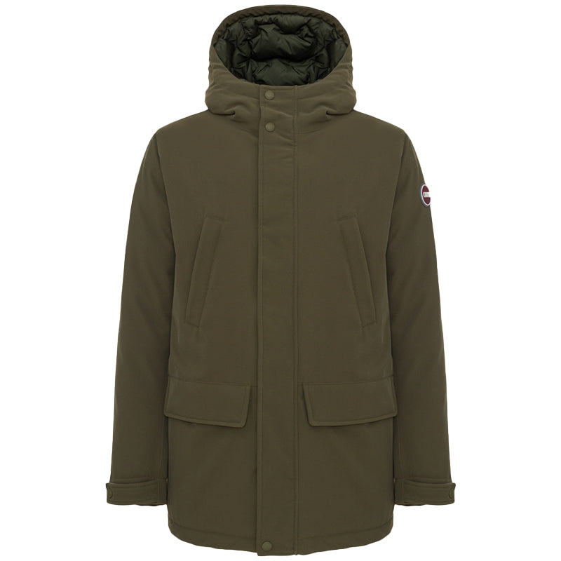 PARKA UOMO CERATO IN MONTONE MERINO SCAMOSCIATO VERDE SCURO